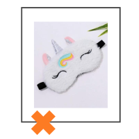 Slaapmasker unicorn wit regenboog